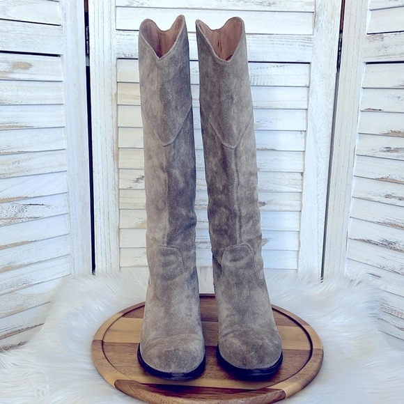 Jeffery Campell Glesson Heel Long Pointed Toe Taupe Suede Boot Revolve Size 8 - Picture 4 of 8